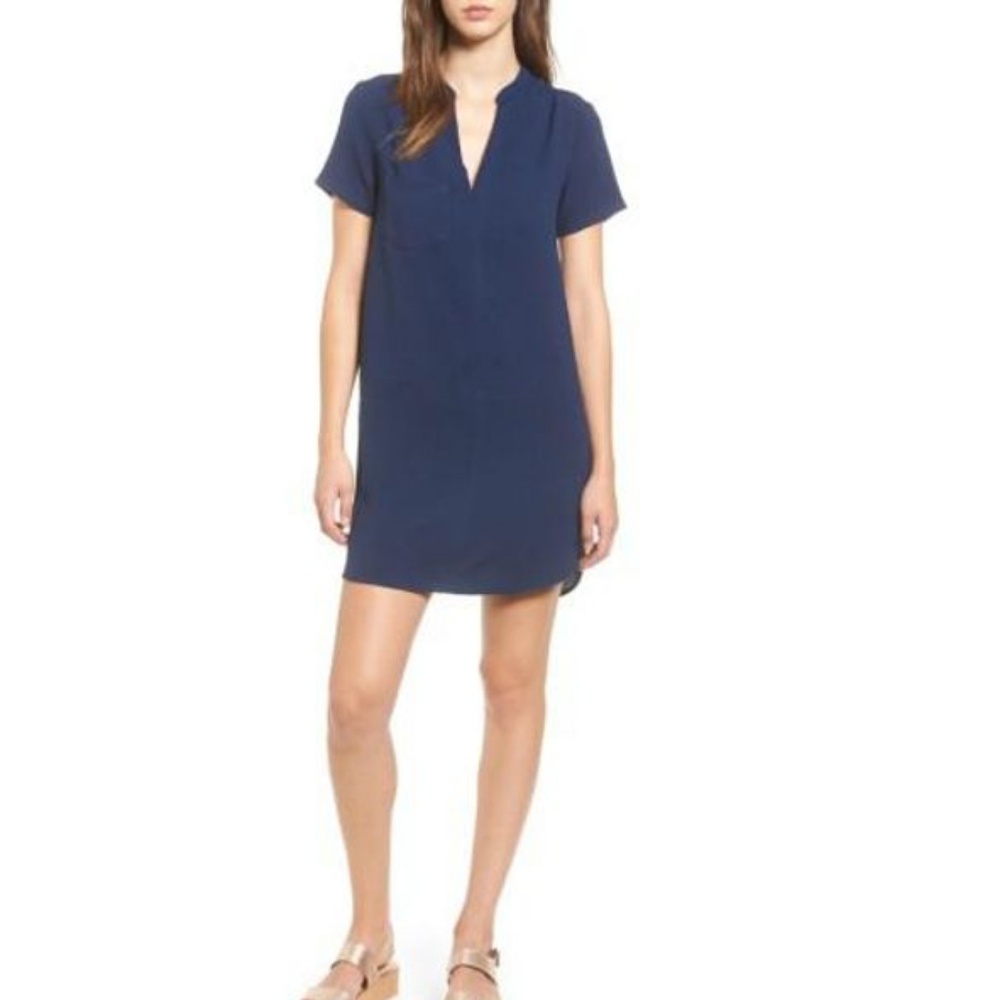 Blue crepe dress
